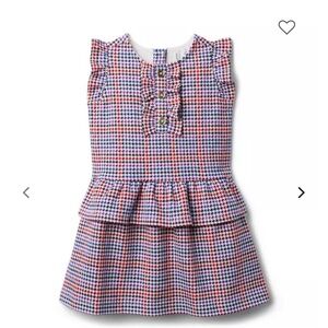 Janie and Jack Houndstooth Plaid Ruffle Ponte Dress, size 12 to 18 months, NWT